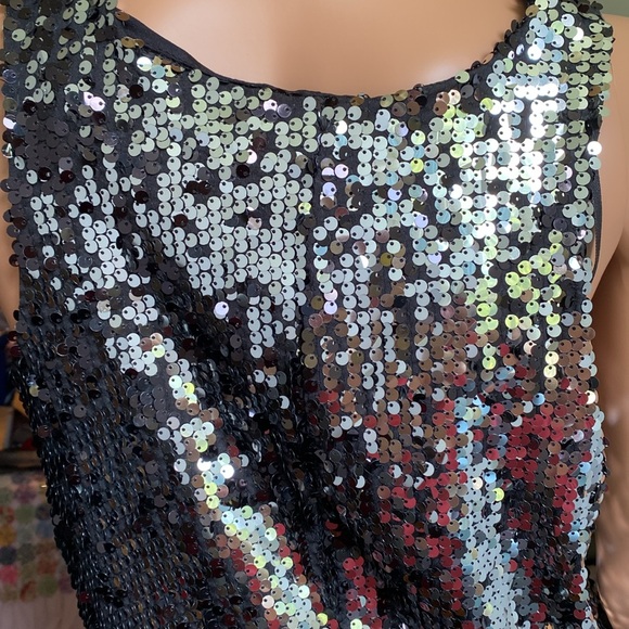 SEXY SEQUINED BLACK DRESS by Olivia Matthews  size 12 NWOT - Picture 6 of 12